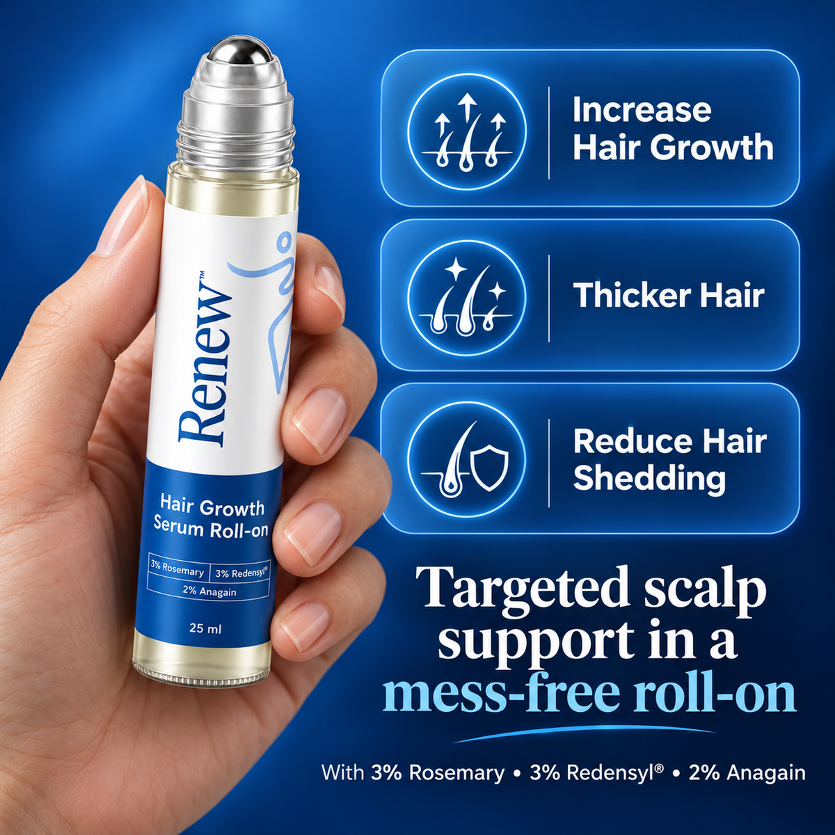 Less Shedding in Weeks, Fuller Hair in Months